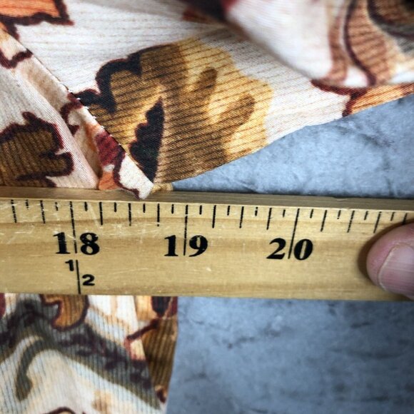 Love of the Label Anthropologie Top L  Orange Tan Fiona Floral Boho Feminine NEW - Picture 4 of 16